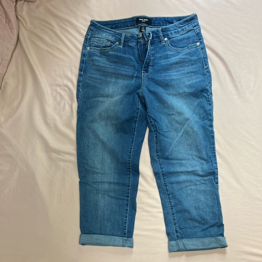 Nine West Blue Ankle Cropped Jeans
